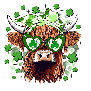 St Patrick DTF Transfer - St Pattys Highland Cow (Adult)