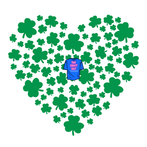 St Patrick DTF Transfer - Heart Shaped Clovers