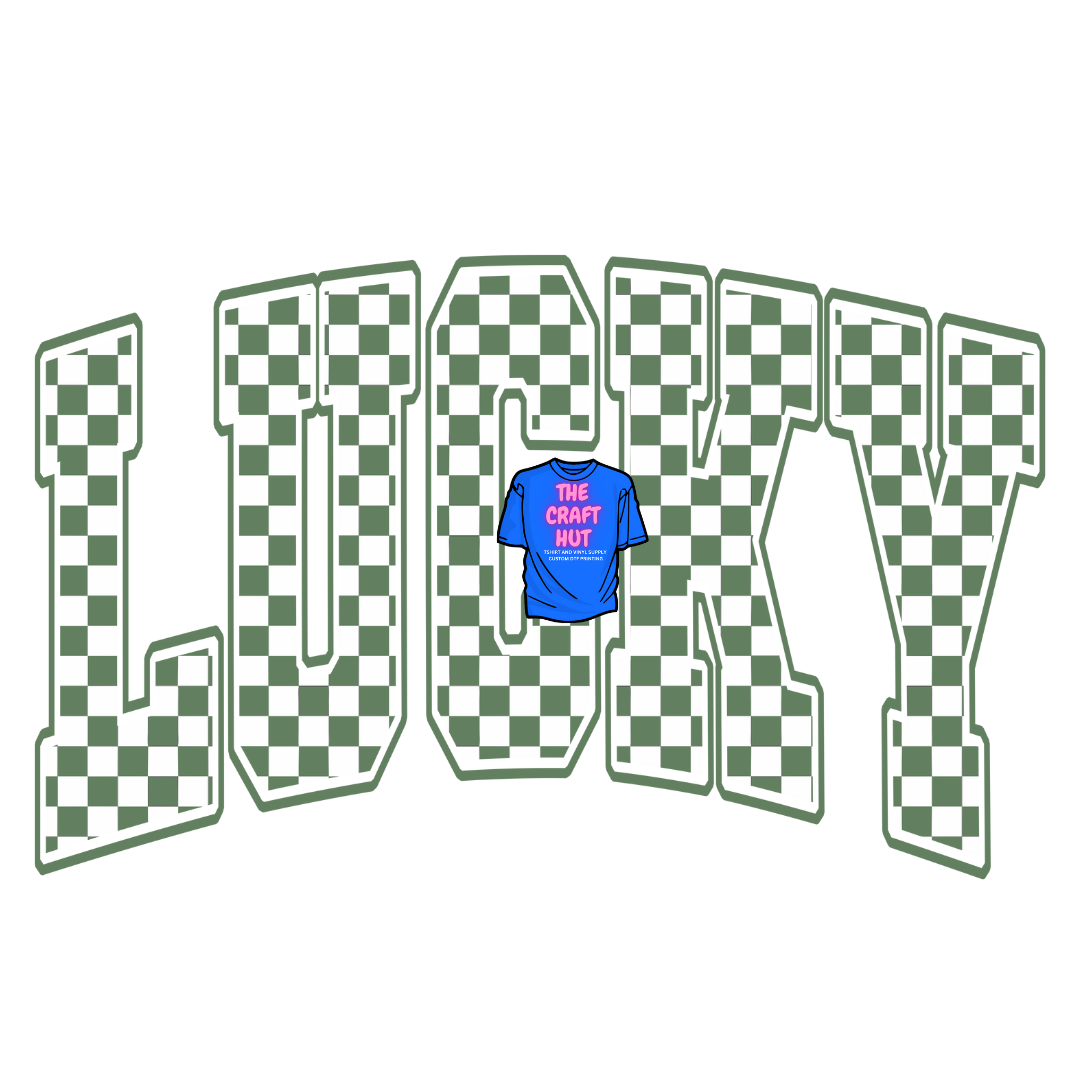 St Patrick Day DTF Transfer - Lucky (Checkered)