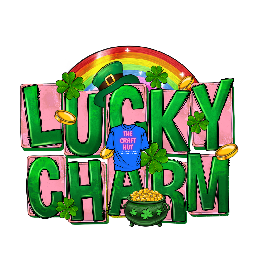 St Patrick DTF Transfer - Lucky Charm Rainbow