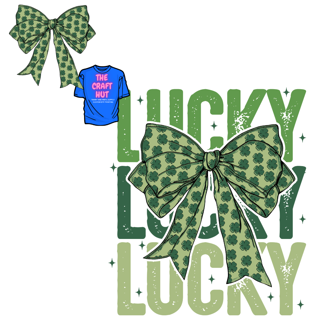 St Patrick DTF Transfer - Lucky Bow (Pocket and Back)