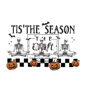 Fall DTF Transfer - Meditating Skeleton Tis The Season