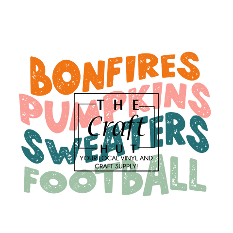 Fall DTF Transfer - Bonfires, Pumpkins Sweaters , Football