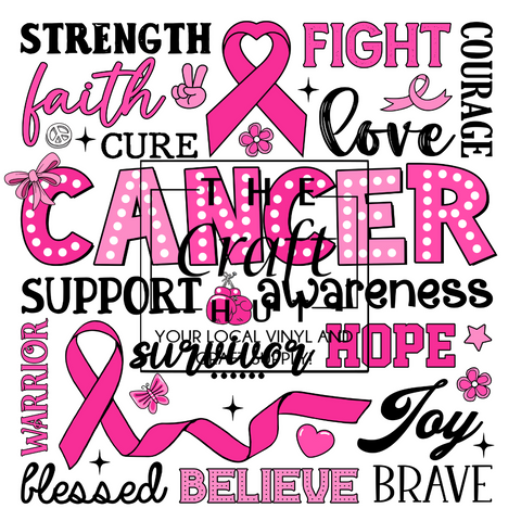 Breast Cancer Awareness DTF Transfer - Typography