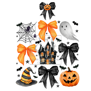 Halloween DTF Transfer - Pumpkin/Bow (Pocket and Back)