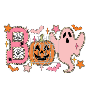 Halloween DTF Transfer - BOO Pink