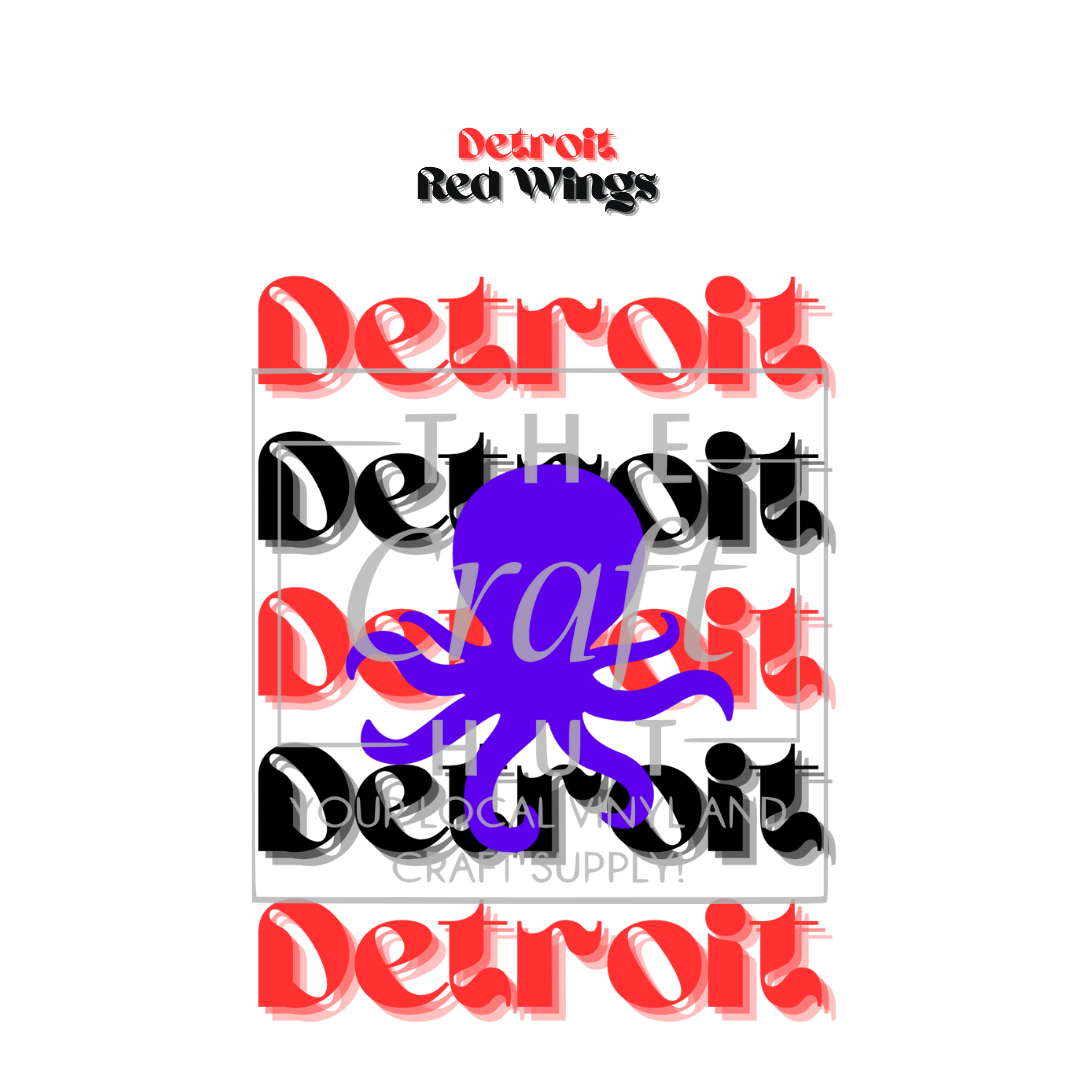 Red Wings DTF Transfer - Detroit Repeat Wings (Pocket and Back)