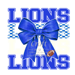 Lions DTF Transfer - Lions Checkered Bow