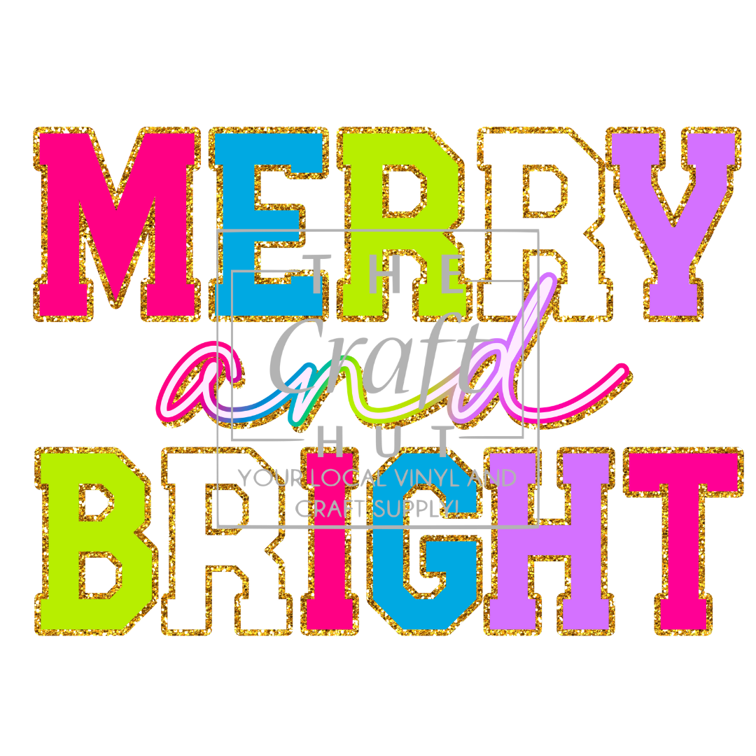 Christmas DTF Transfer - Merry and Bright Patch