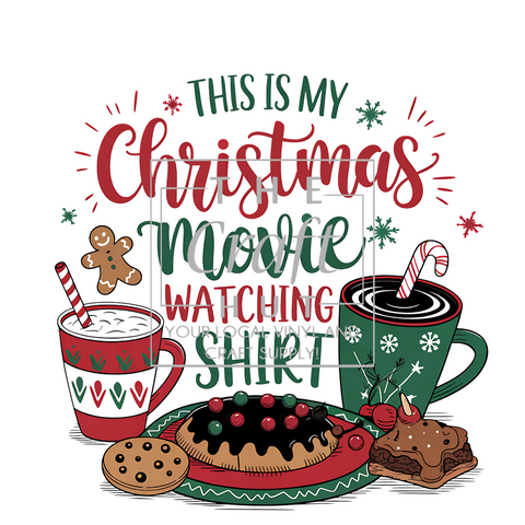 Christmas DTF Transfer - Christmas Movie Watching Shirt