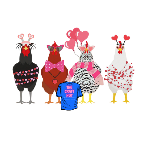 Valentines Day DTF Transfer- Chickens