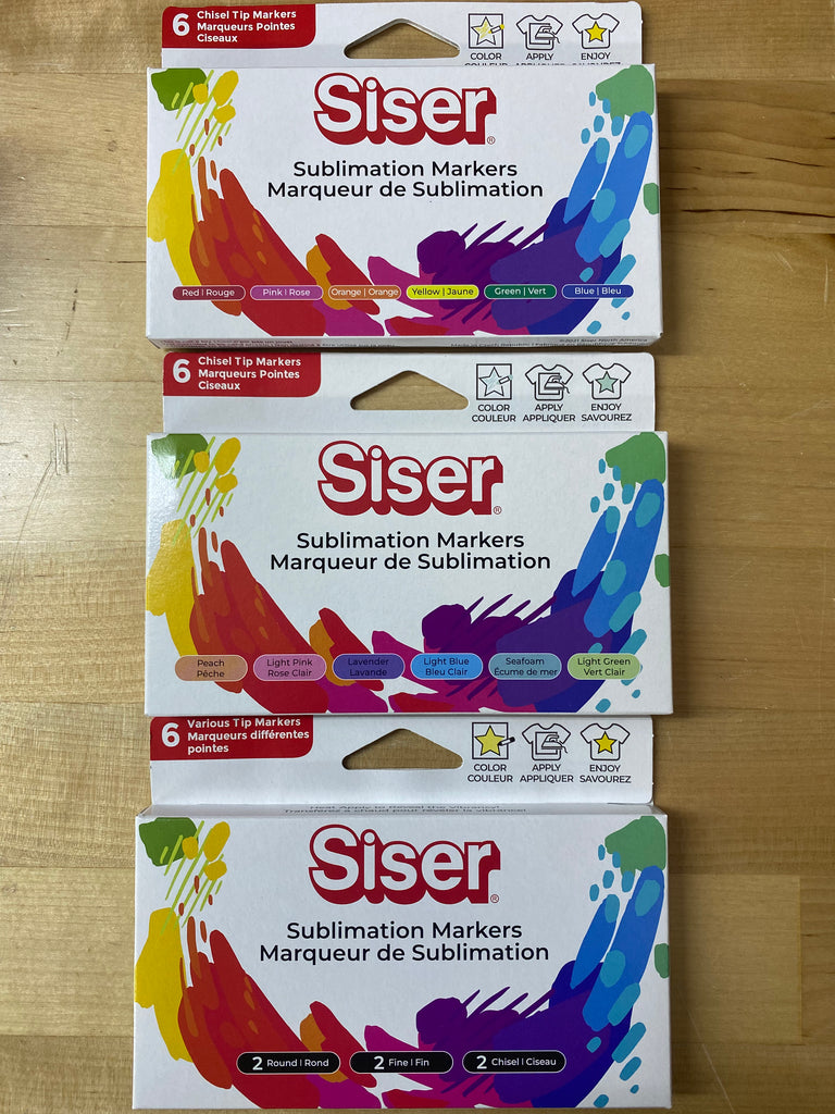 Siser Sublimation Markers - Iron-on Heat Transfer Markers for T-Shirts and  Other Garments (Primary Pack)