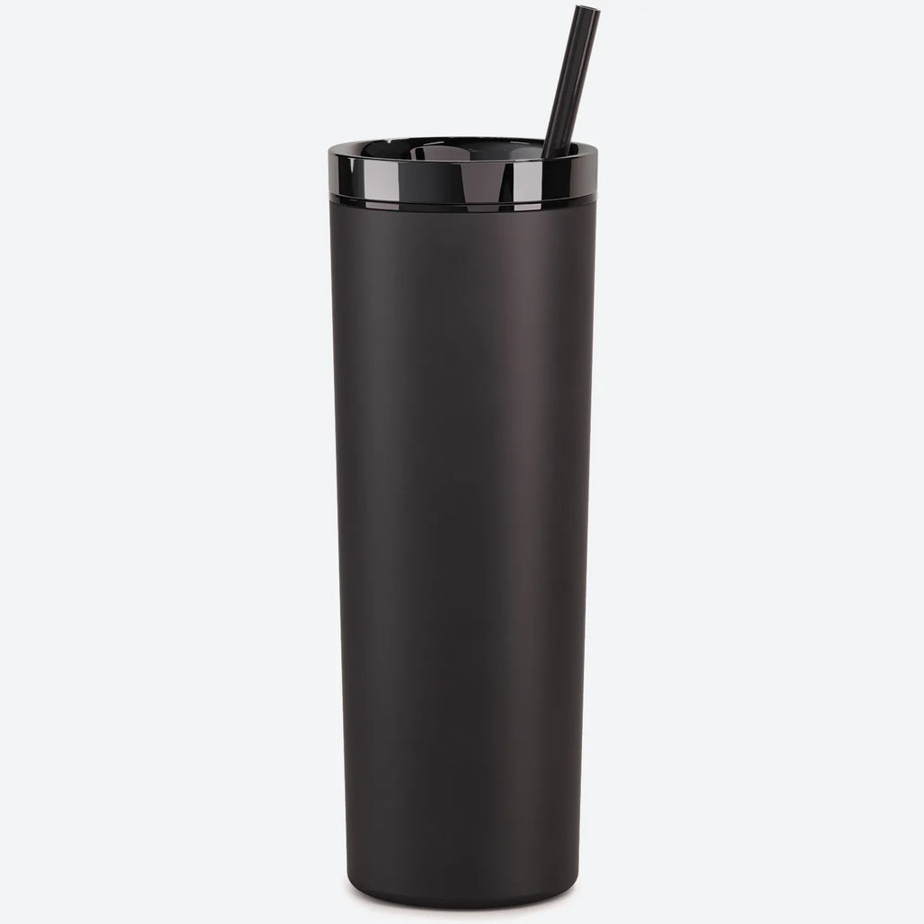  Ezhydrate SKINNY TUMBLERS (4 pack) - BLACK-16oz Matte Pastel  Colored Acrylic Tumblers with Lids and Straws
